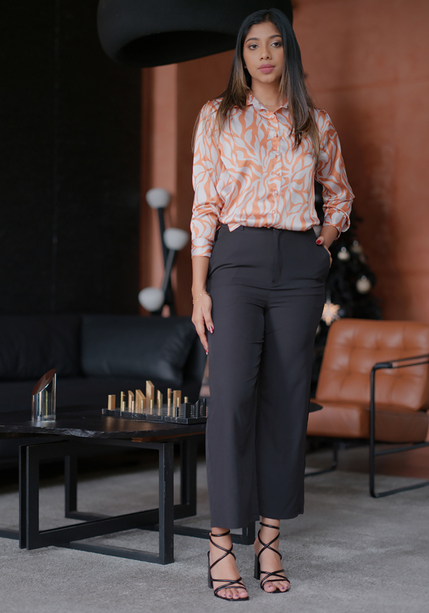 MELODY ORANGE PRINTED BLOUSE